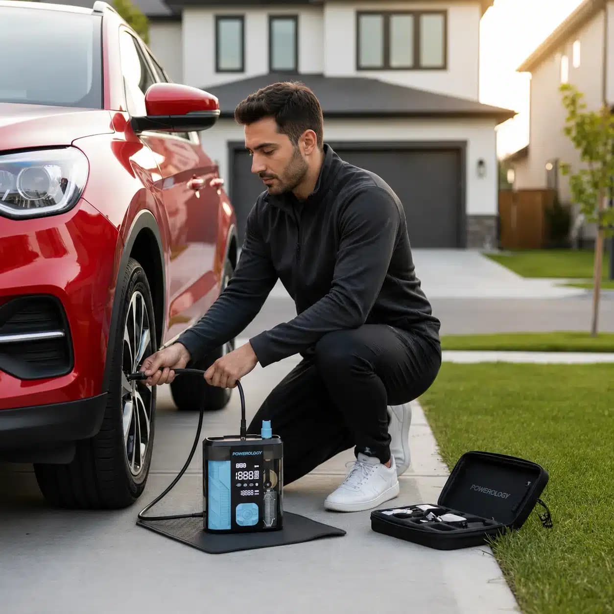 جامپ استارتر، پمپ باد و پاوربانک پاورولوژی مدل Powerology 3-In-1 Jump Starter & Tire Inflator — تصویر ۵