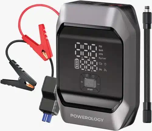 جامپ استارتر، پمپ باد و پاوربانک 10000 میلیآمپرساعت پاورولوژی مدل Powerology InflateBoost 4-in-1 Jump Starter & Air Compressor — تصویر ۲