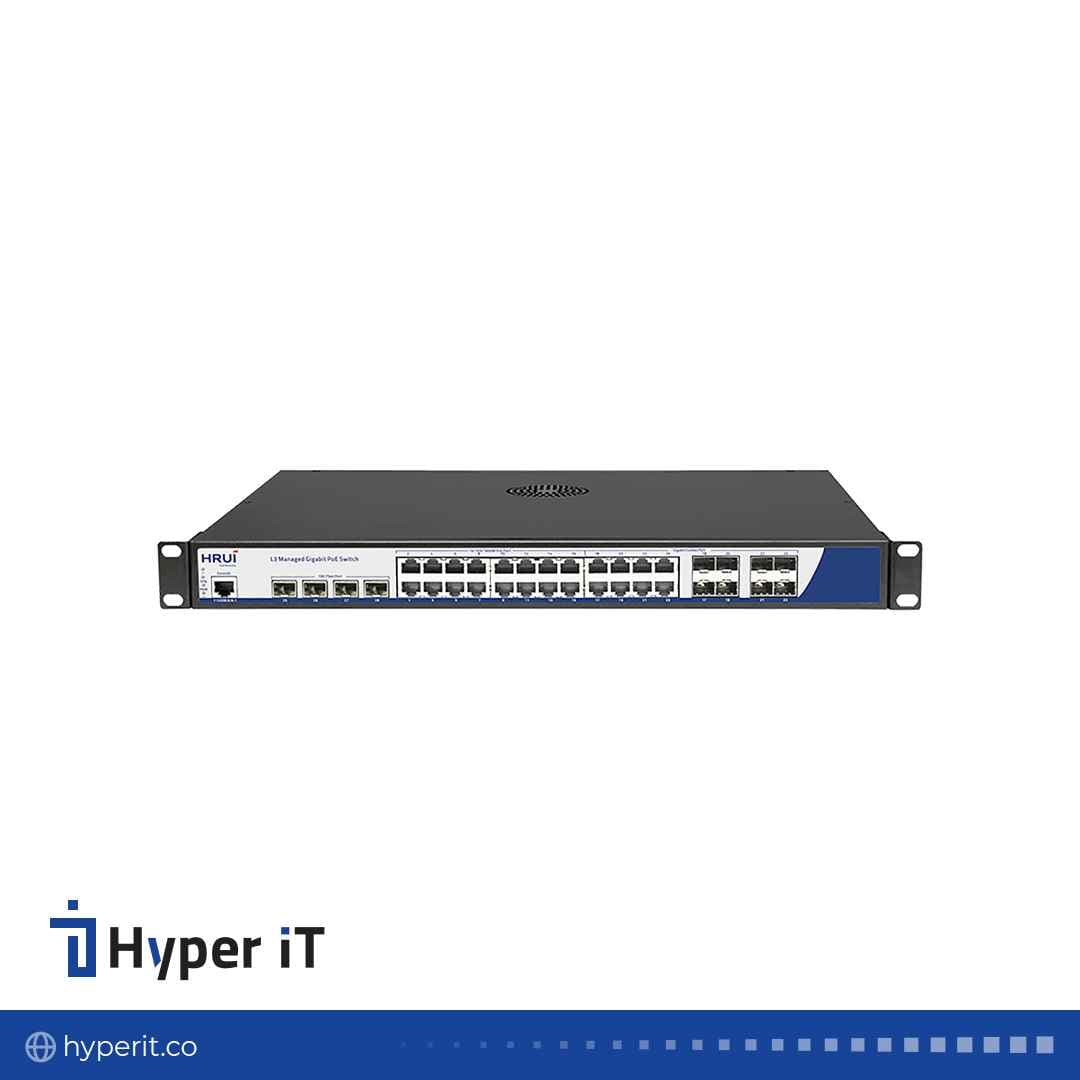 سوئیچ مدیریتی PoE گیگ HRUI مدل HR-AFGM-SWTG342408S-400