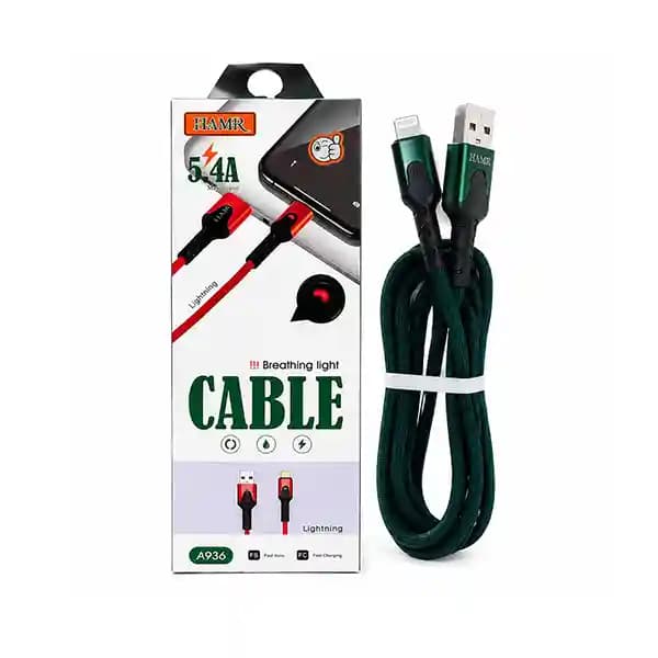 کابل شارژ چراغ دار آیفون مدل A936 هامر (HAMR) — تصویر ۲