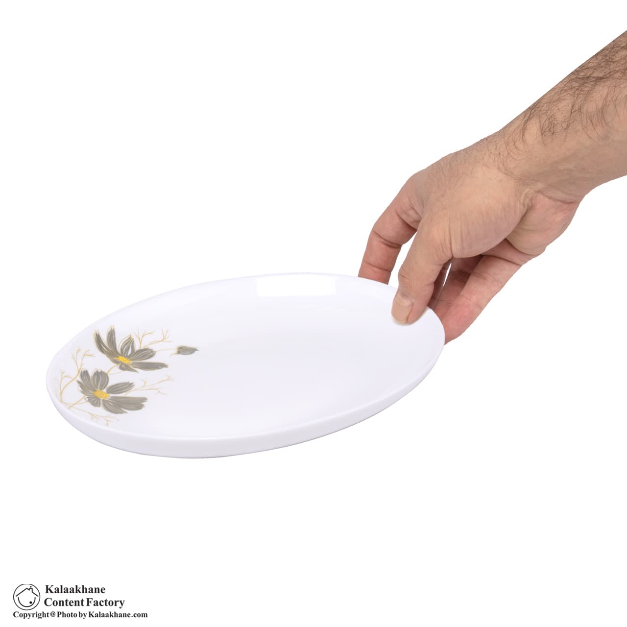 دیس بیضی 24 سانت شقایق طوسی کد 4066 — تصویر ۹