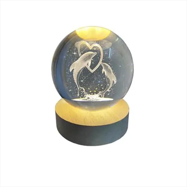 چراغ خواب مدل گوی کریستالی طرح دلفین