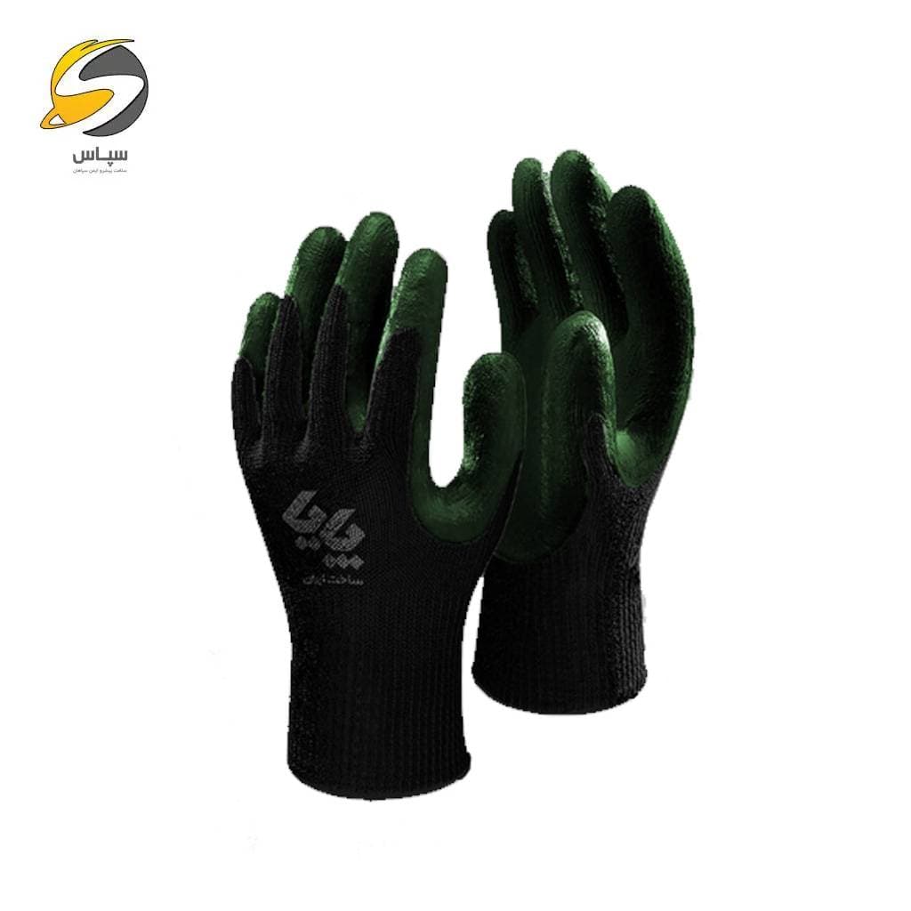 دستکش ایمنی کف مواد ساده نیتریل پایا کد 55