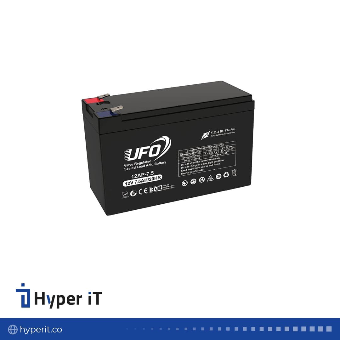 باتری یو پی اس 7.5 آمپرساعت یوفو (Ufo) 12 ولت — تصویر ۳
