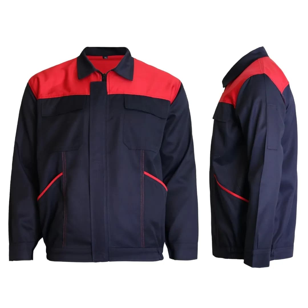 لباس کار اطلس سرمه ای قرمز — تصویر ۲
