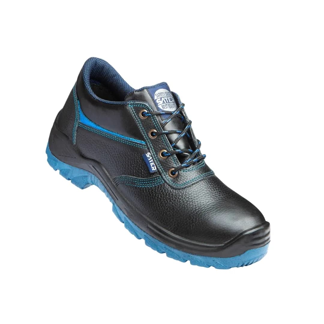 پوتین ایمنی ساتر مدل نیولیون آبی چرم مشکی — تصویر ۲