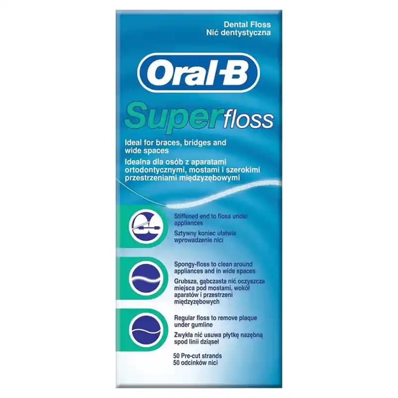 نخ دندان اورال بی ارتودنسی سوپر فلاس SuperFloss — تصویر ۲
