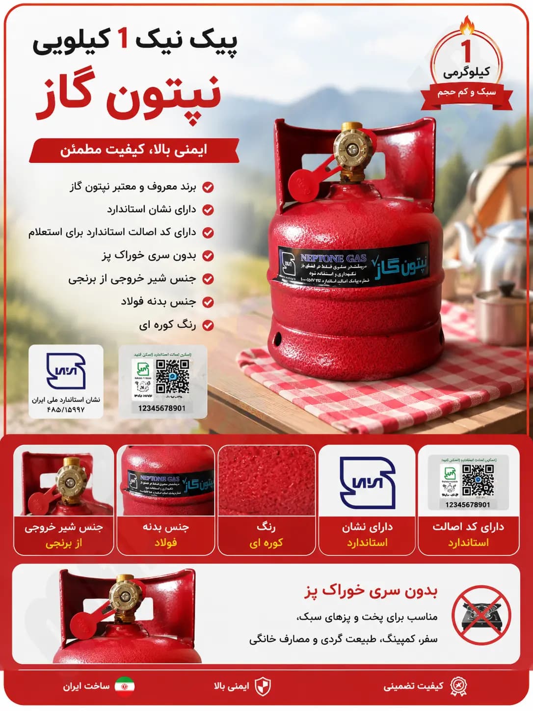 پیک نیک 1 کیلویی نپتون گاز — تصویر ۶