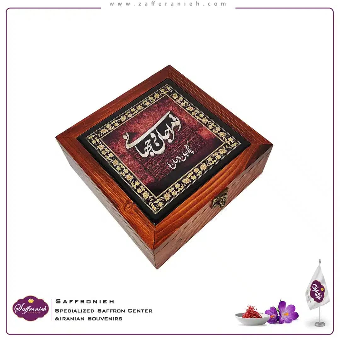 جعبه چوبی طرح کاشی مدل بزرگمهر 20*20 — تصویر ۲