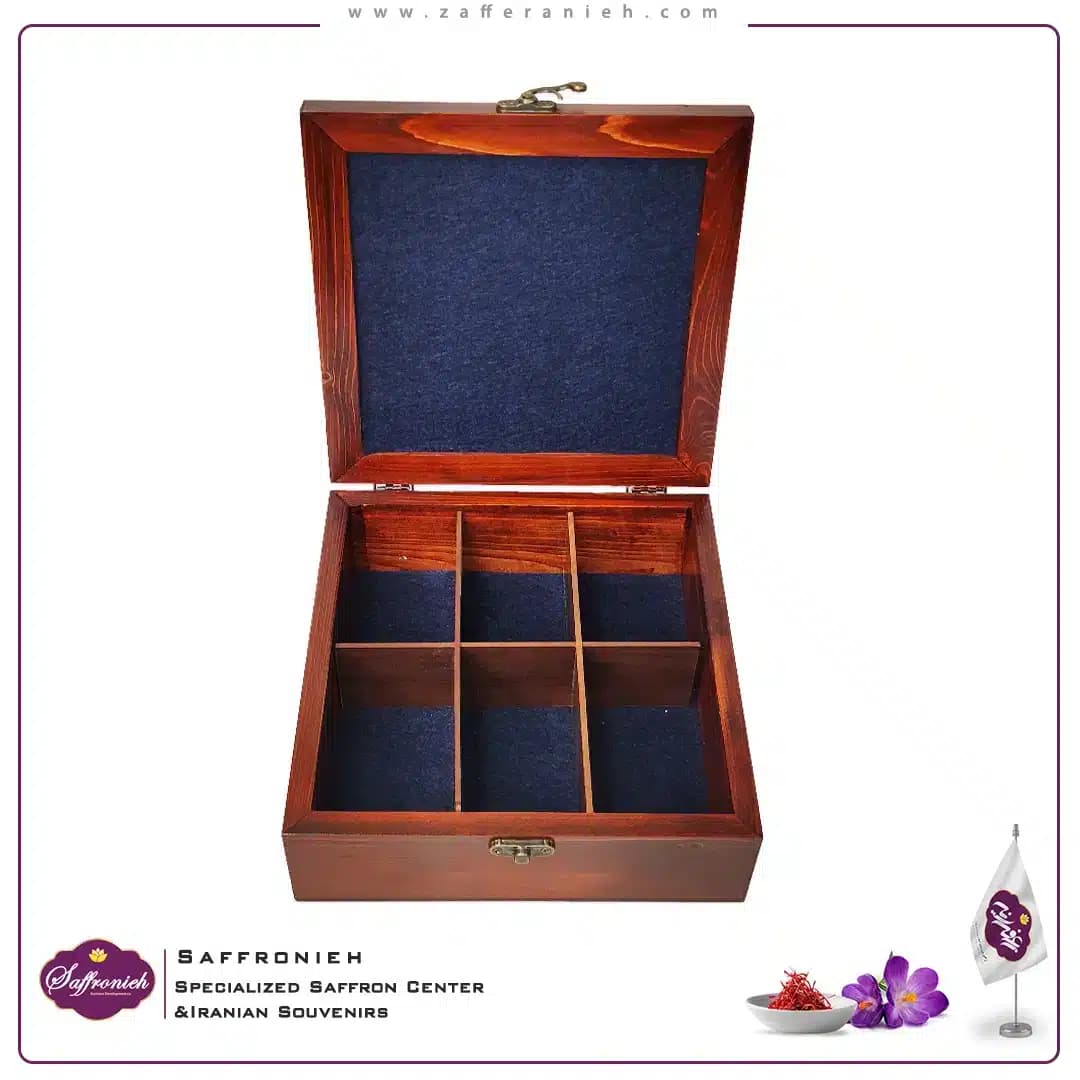 جعبه چوبی طرح کاشی مدل بزرگمهر 20*20 — تصویر ۳
