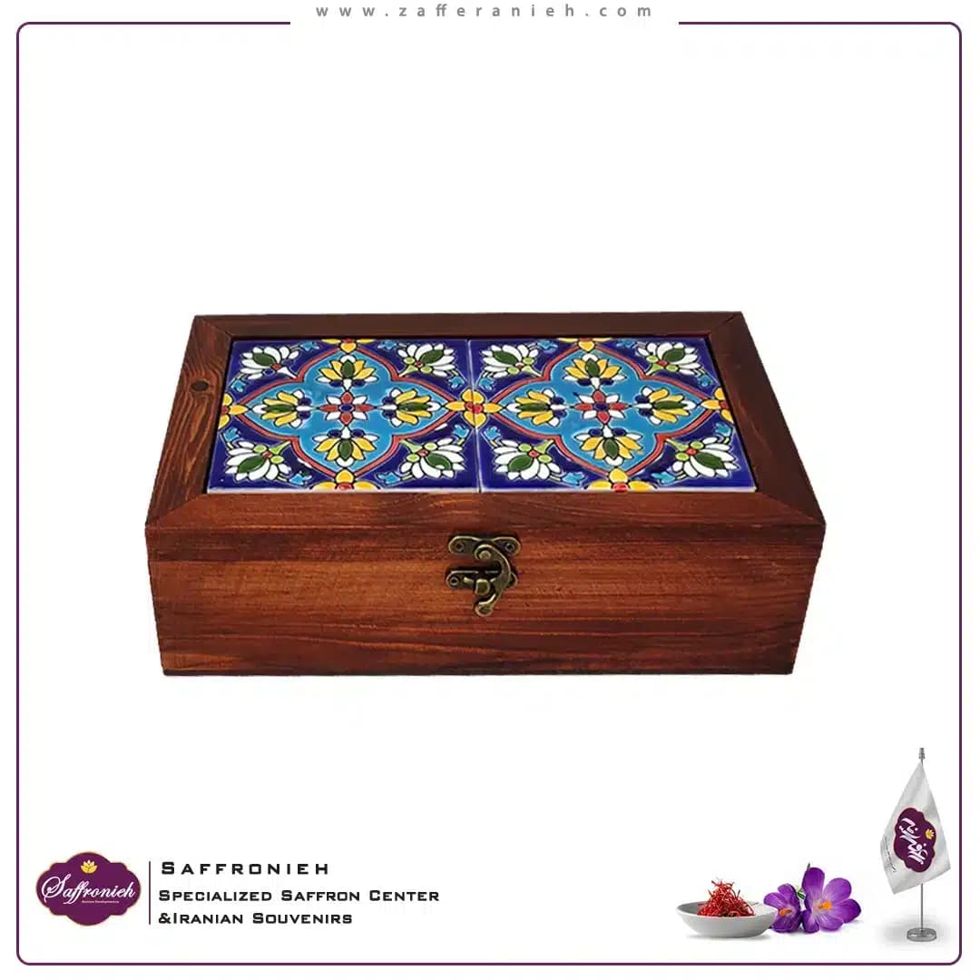 جعبه چوبی کاشی سنتی مدل هشت بهشت 15*25 — تصویر ۵