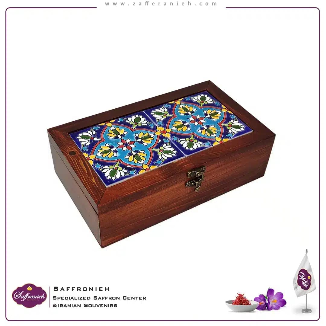 جعبه چوبی کاشی سنتی مدل هشت بهشت 15*25