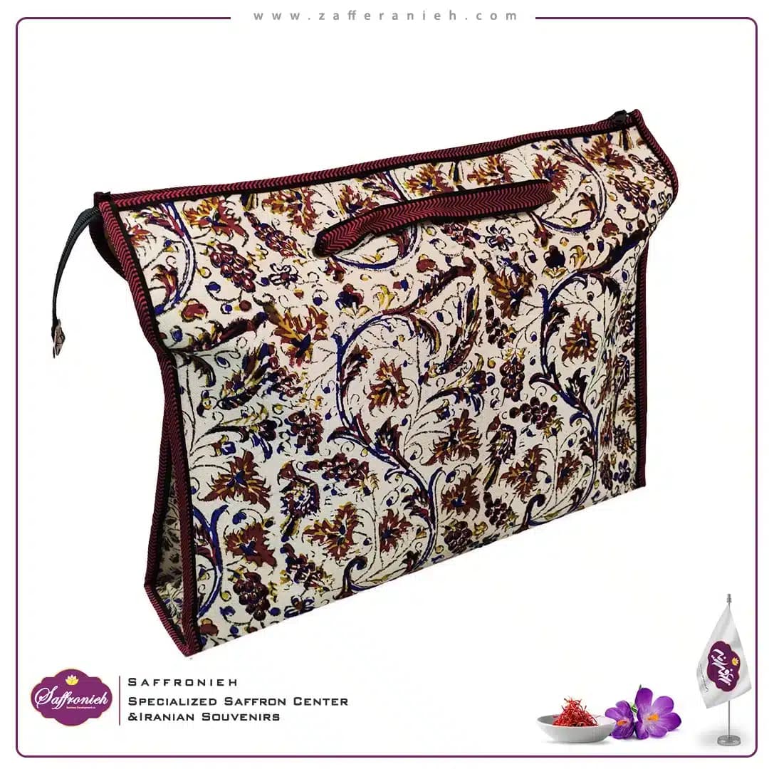 کیف هدیه قلمکار با دسته سایز 45*35 سانتیمتر — تصویر ۹