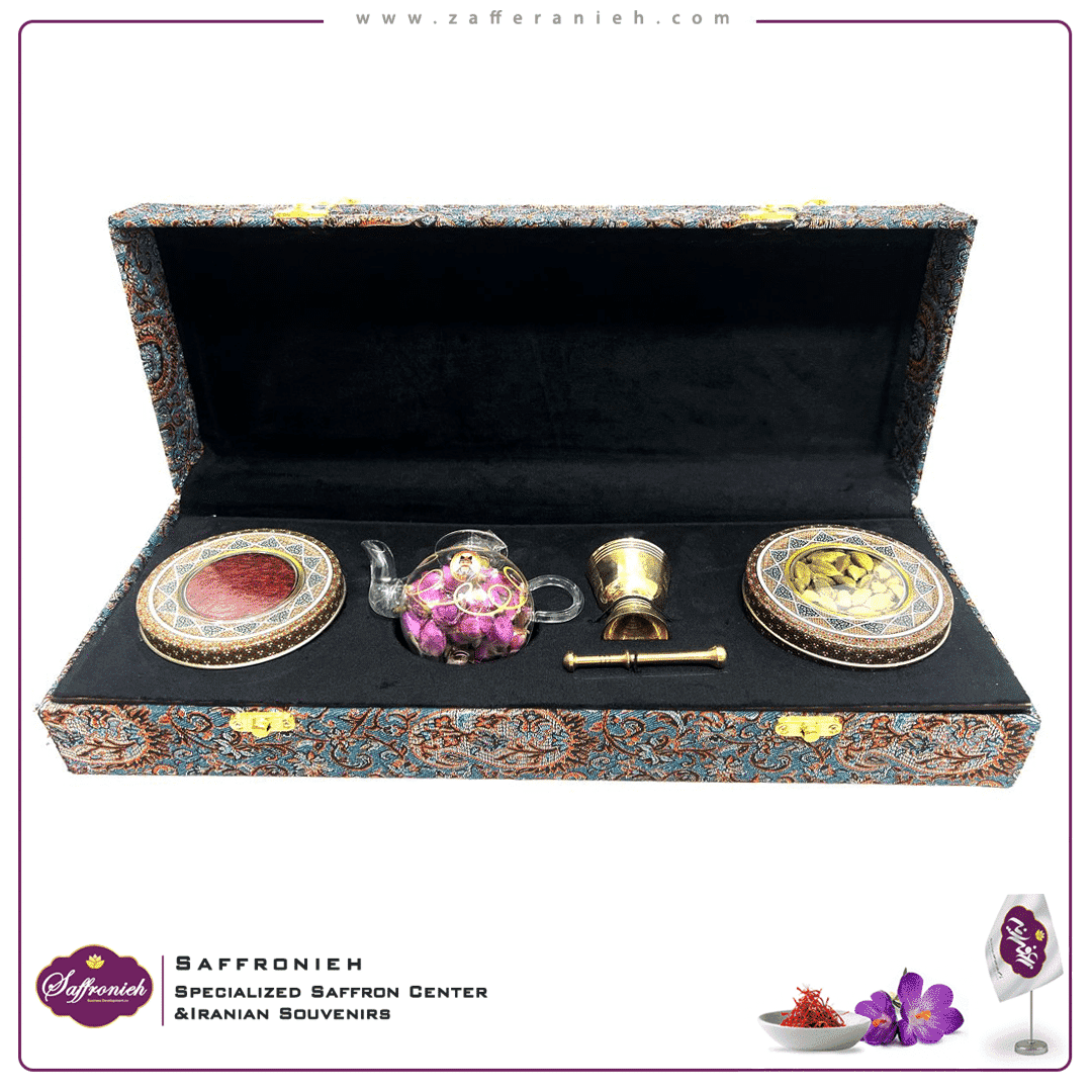 پک زعفران هدیه مدل ترمه گلزار