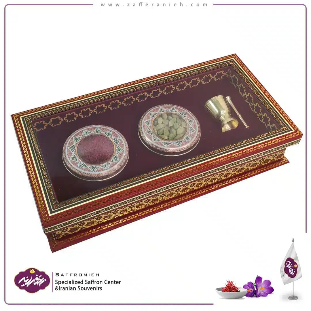 پک زعفران هاردباکس مدل قاجار BHT01 (ظرف + جعبه) — تصویر ۸