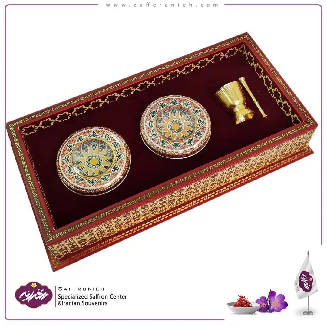 پک زعفران هاردباکس مدل قاجار BHT01 (ظرف + جعبه) — تصویر ۵