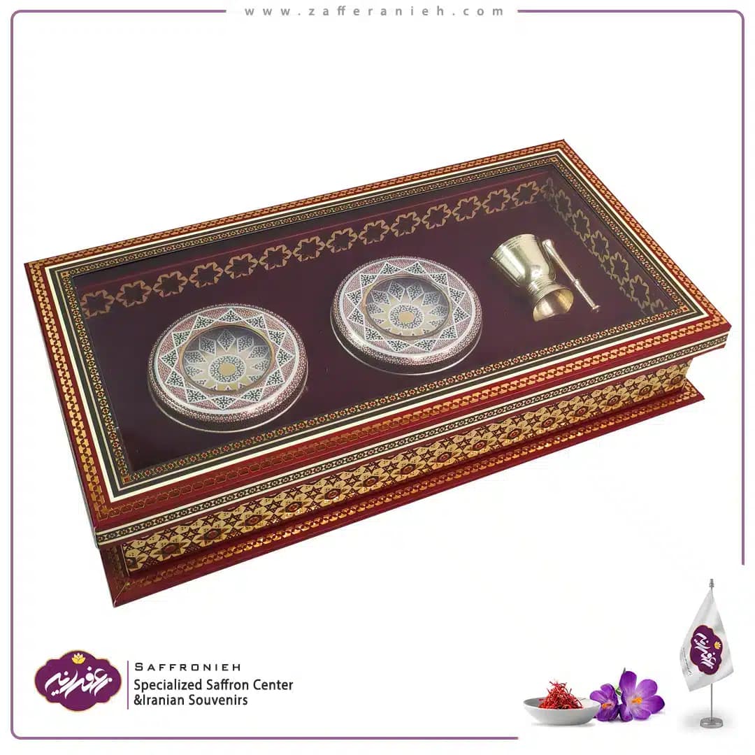 پک زعفران هاردباکس مدل قاجار BHT01 (ظرف + جعبه) — تصویر ۳