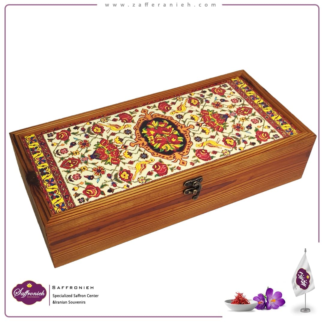 جعبه هدیه زعفران مدل آریان (ظروف+جعبه) — تصویر ۹