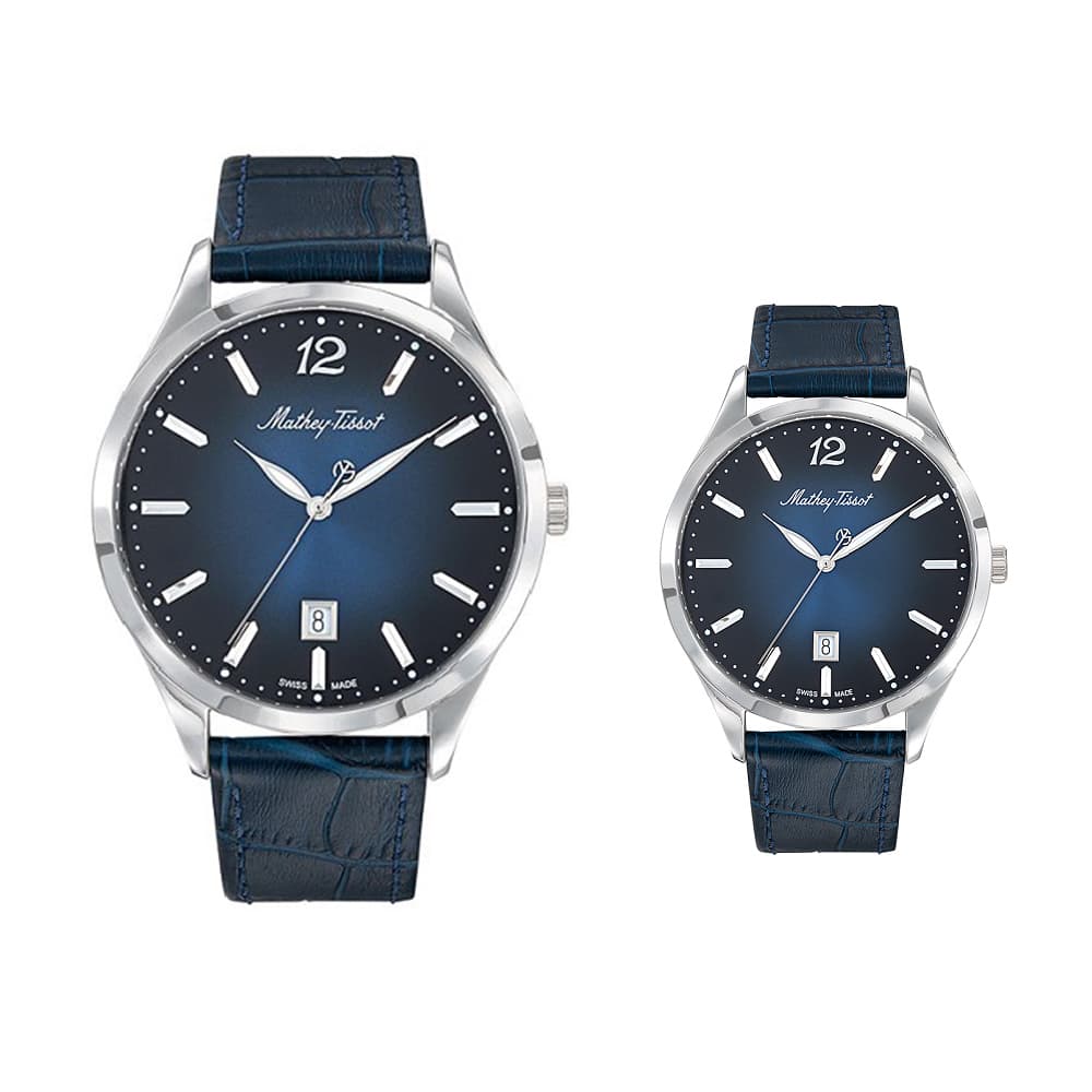 ساعت مچی متی تیسوت ست زنانه و مردانه مدل MATHEY TISSOT H411ABU-D411ABU — تصویر ۳