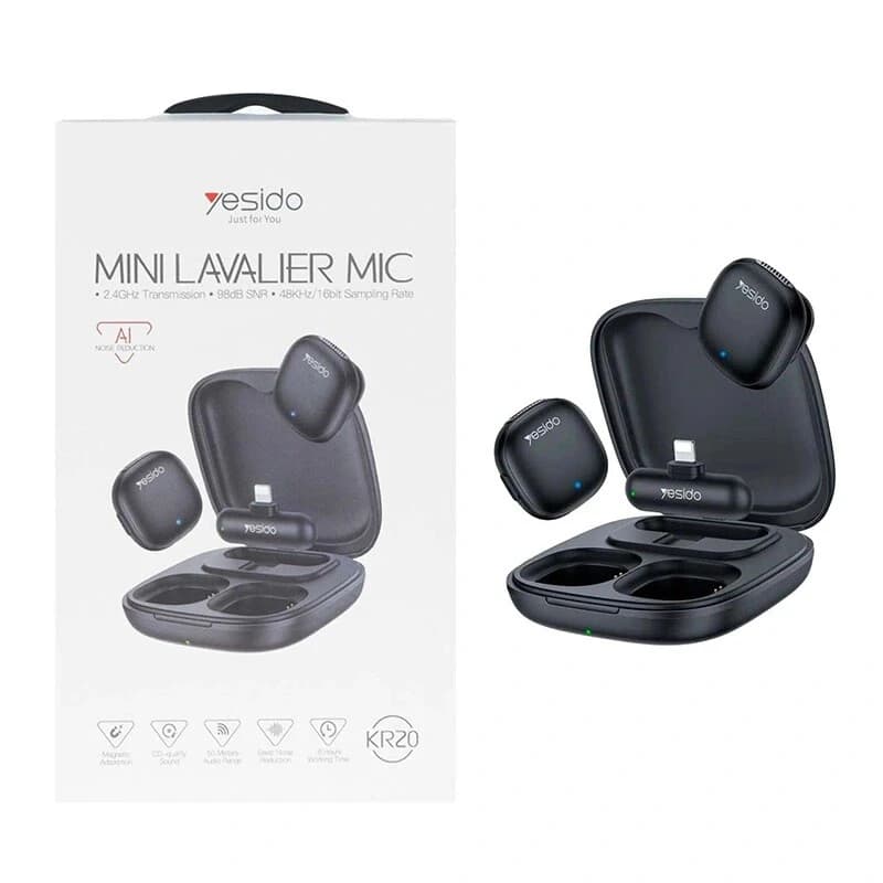 میکروفون یقه ای بی سیم دوتایی یسیدو KR20 Lightning — تصویر ۷