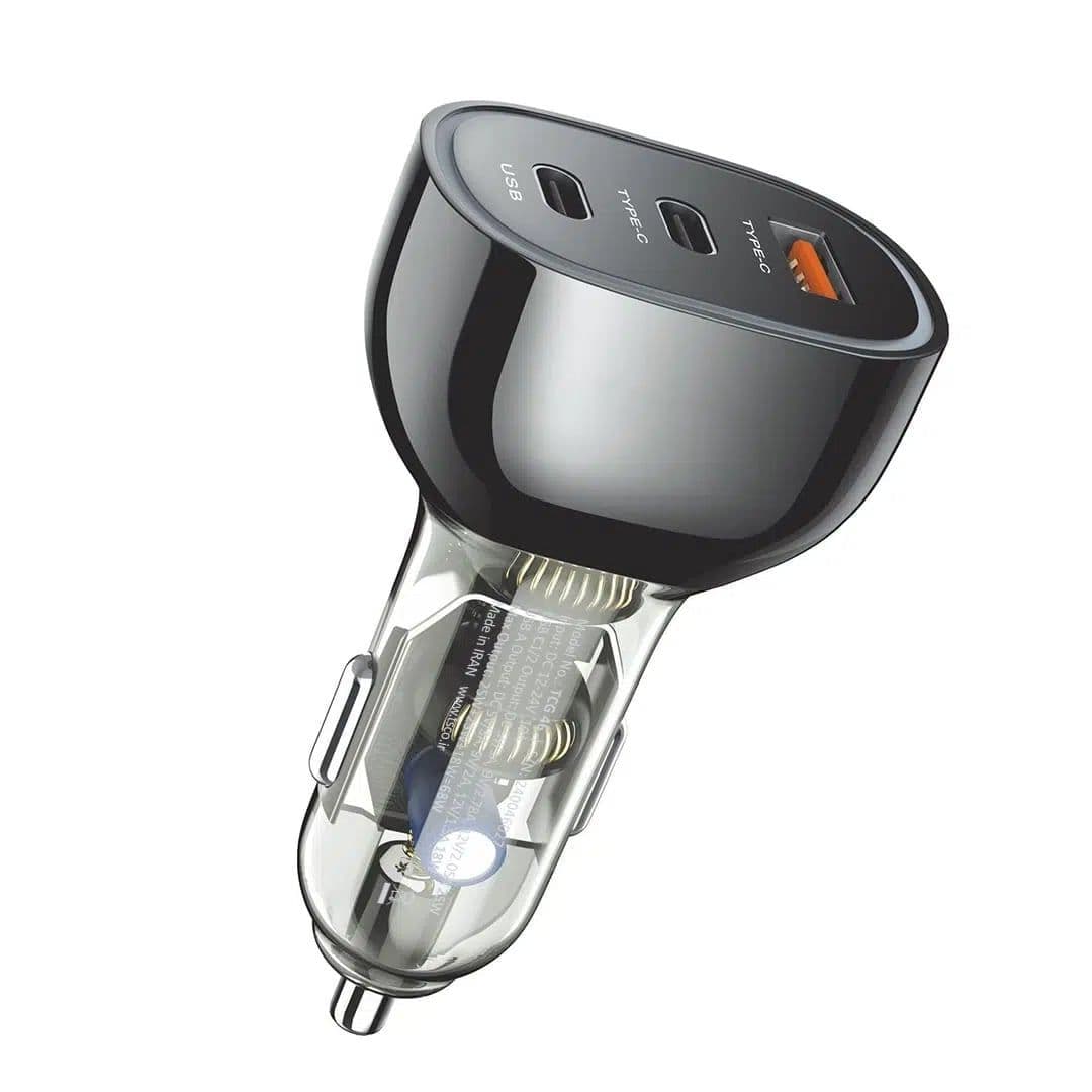شارژر فندکی فست شارژ 3 پورت خودرو تسکو مدل TSCO TCG46 68W