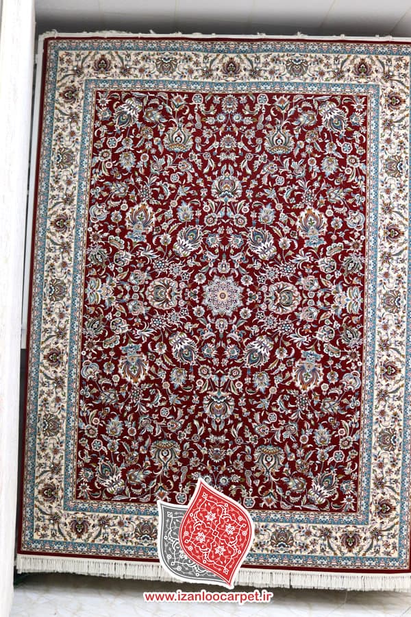 فرش آرا مشهد 700 شانه تراکم 2550 طرح 25614 لاکی تمام نخ اکریلیک