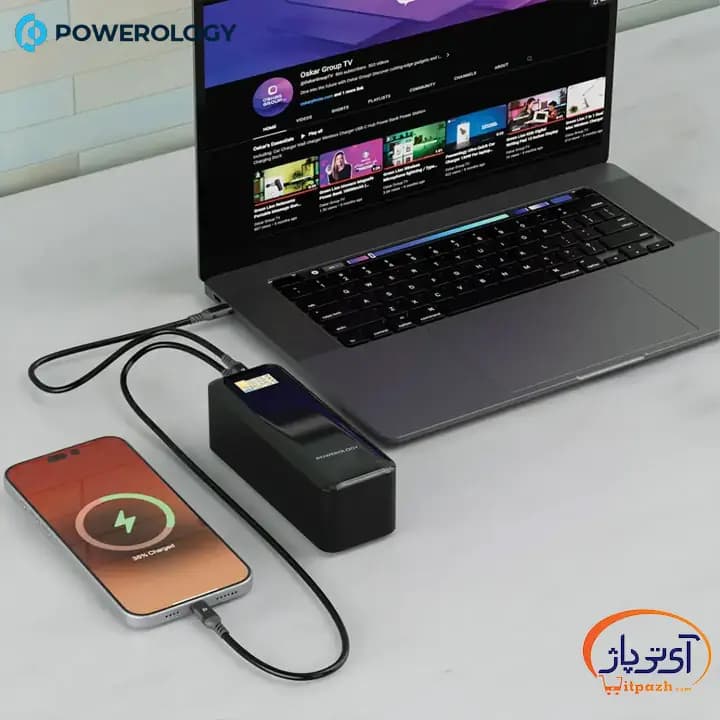 پاوربانک پاورولوژیNEUROVOLT توان 140 وات ظرفیت 27000 میلی آمپر — تصویر ۶