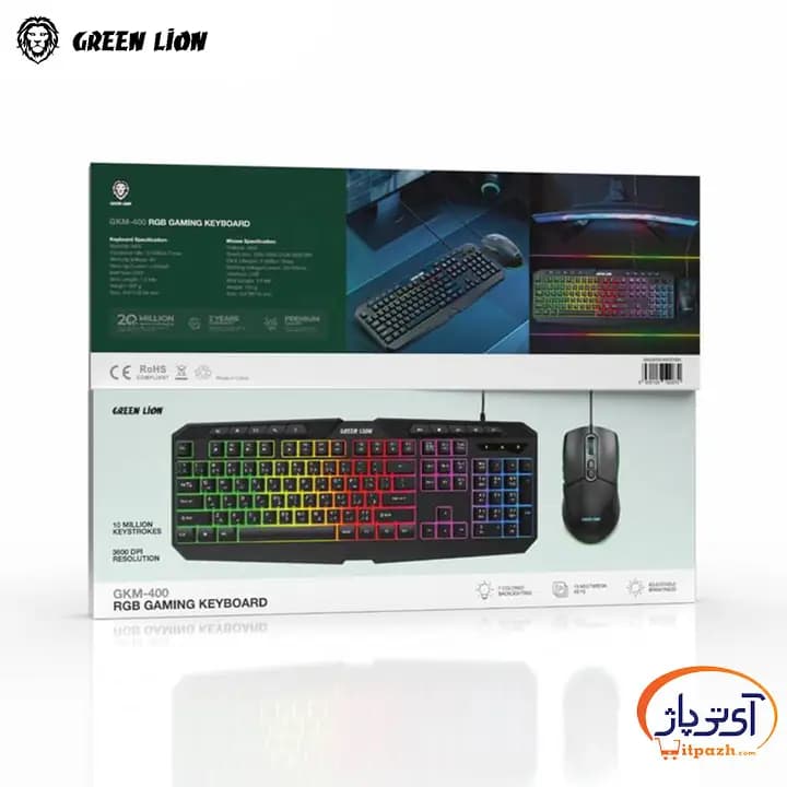 موس و کیبورد گیمینگ گرین لاین RGB GAMING GK-400 — تصویر ۶