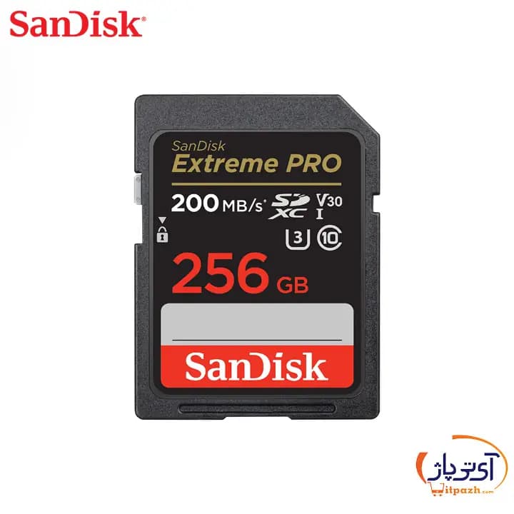 کارت حافظه SD سندیسک EXTREME PRO V30 ظرفیت 256 گیگابایت سرعت 200MB/s