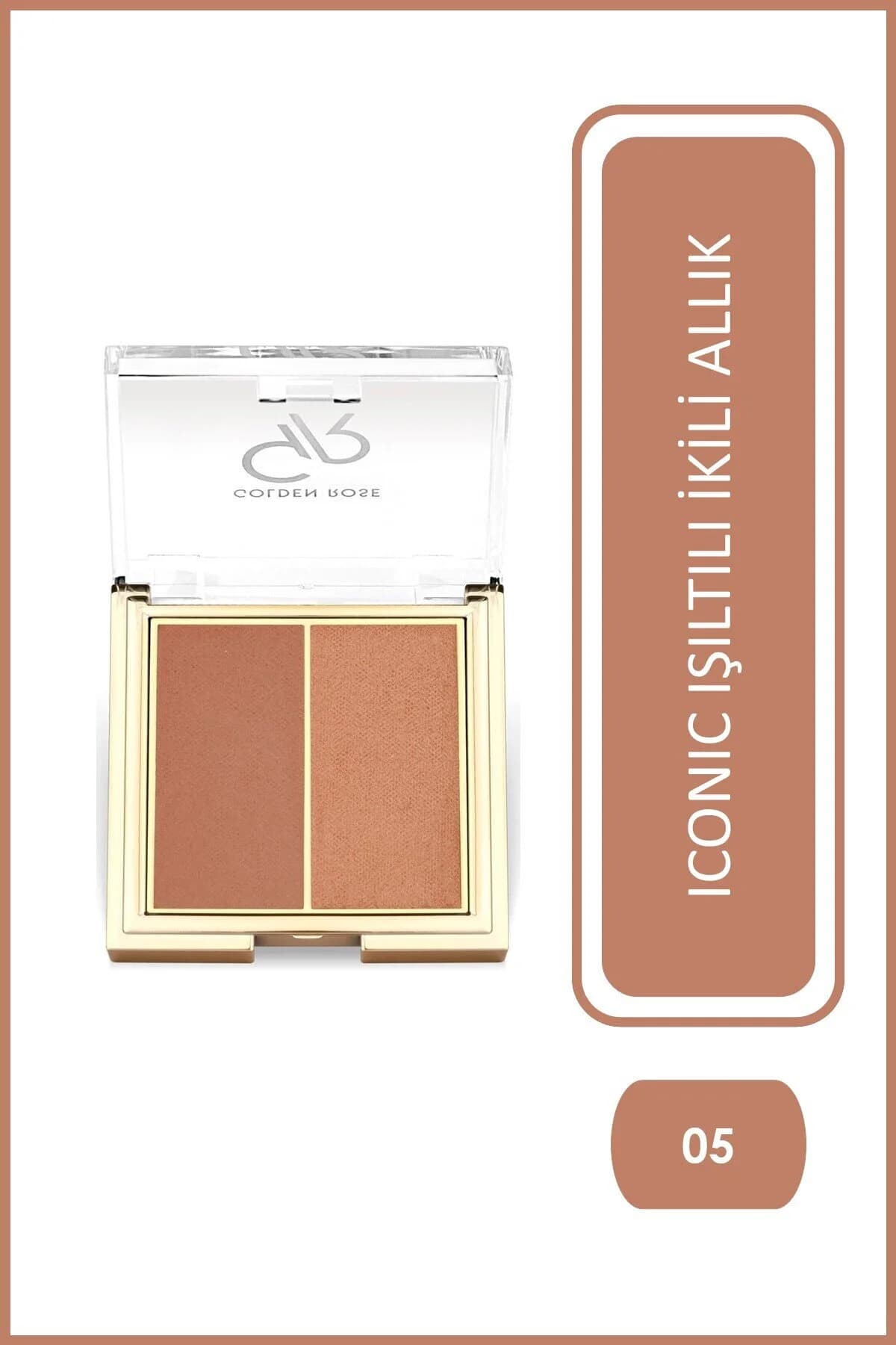 پالت رژ گونه پودری دوتایی گلدن رز Golden Rose مدل Iconic Duo رنگ Warm Pearl شماره 05 — تصویر ۷