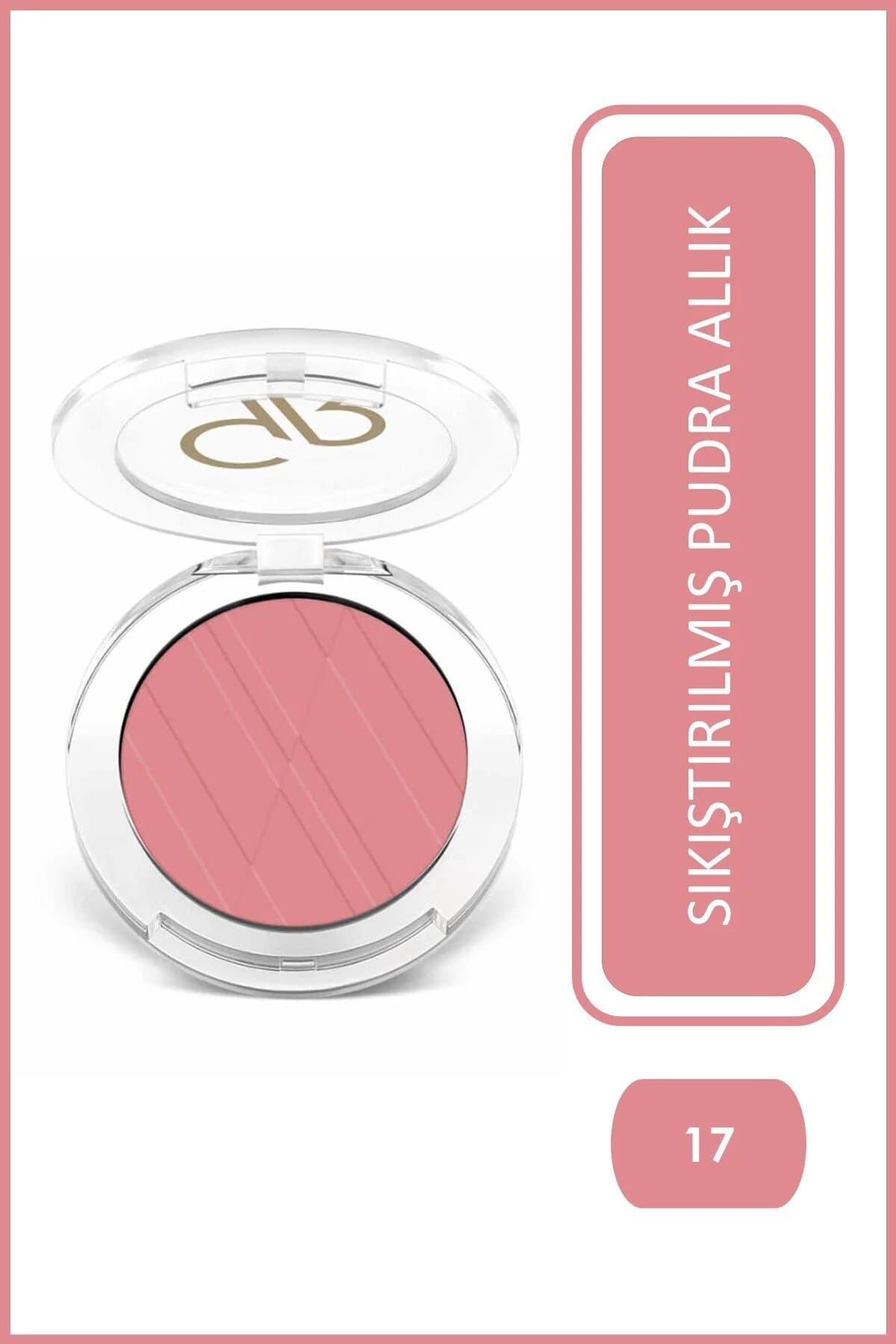 رژ گونه پودری گلدن رز مدل Powder Blush Soft And Silki رنگ Desire Pink شماره 17 — تصویر ۳