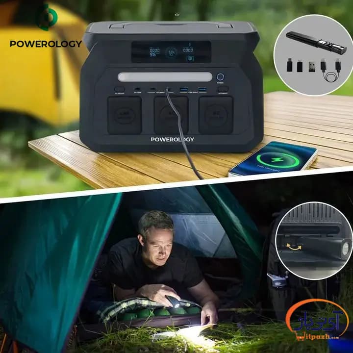 پاور استیشن قابل حمل پاورولوژی توان 800W ظرفیت 512Wh — تصویر ۶
