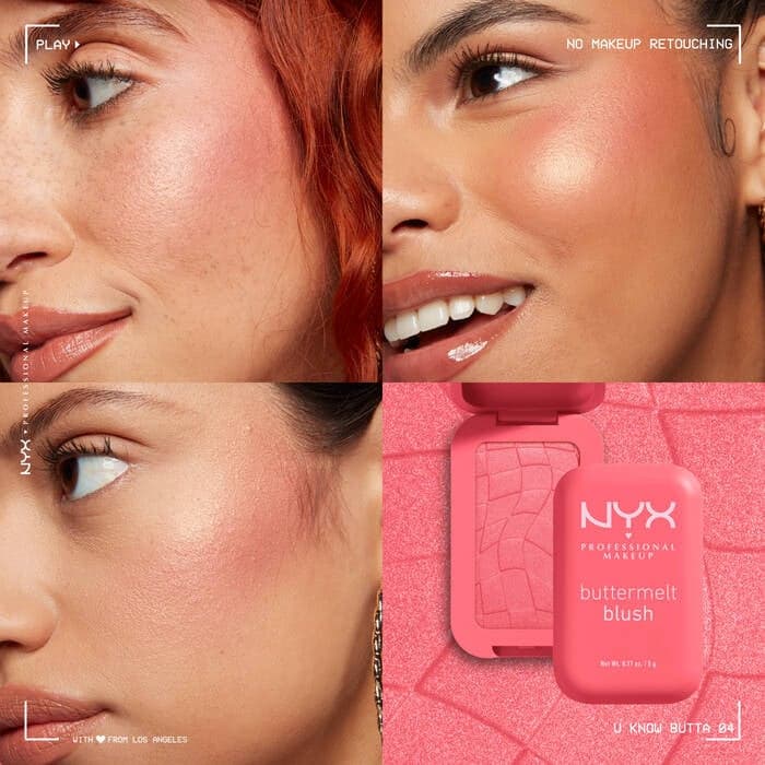 رژ گونه پودری نیکس NYX مدل Buttermelt Blushm رنگ U Know Butta شماره MBBL04 — تصویر ۳