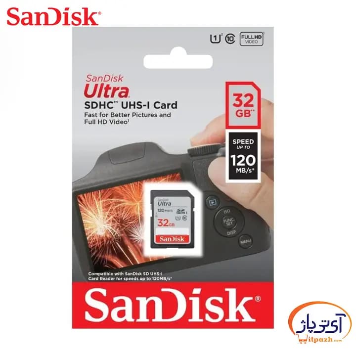 کارت حافظه SDXC U1 سن دیسک ظرفیت 32 گیگابایت سرعت 120MB/s — تصویر ۴