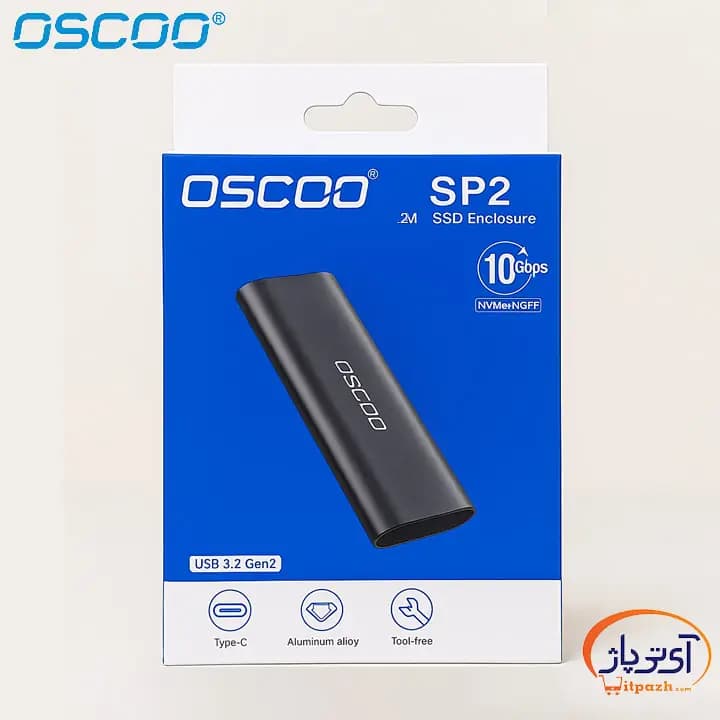 قاب مبدل اوسکو M.2 NVMe به اکسترنال OSCOO SP2 — تصویر ۷