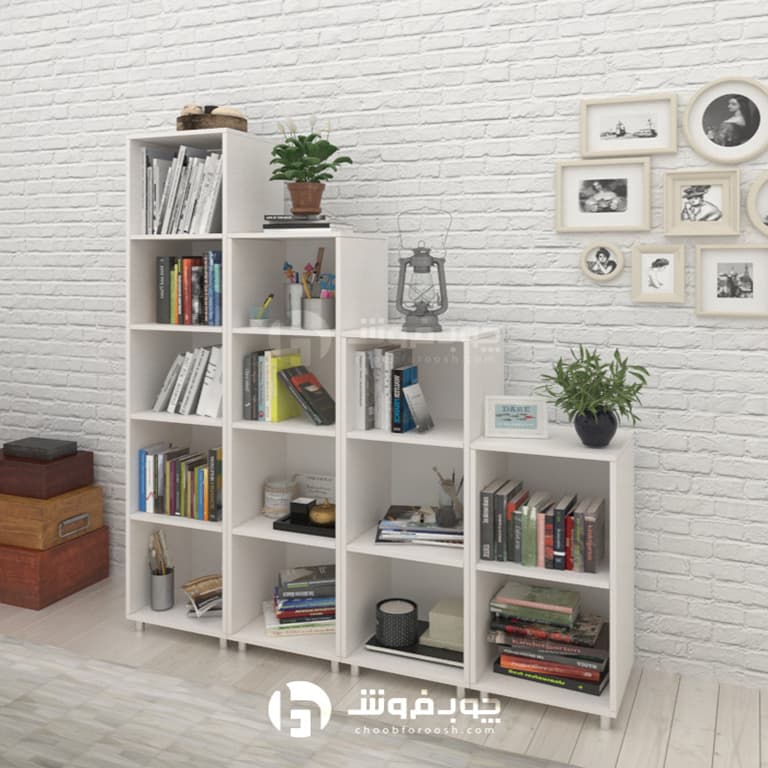 قفسه کتاب چوبی ام دی اف(MDF) مدل LB101