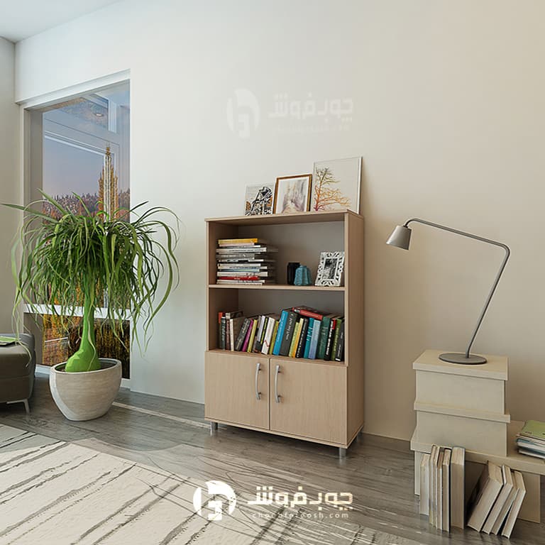کتابخانه mdf دو درب مدل L201