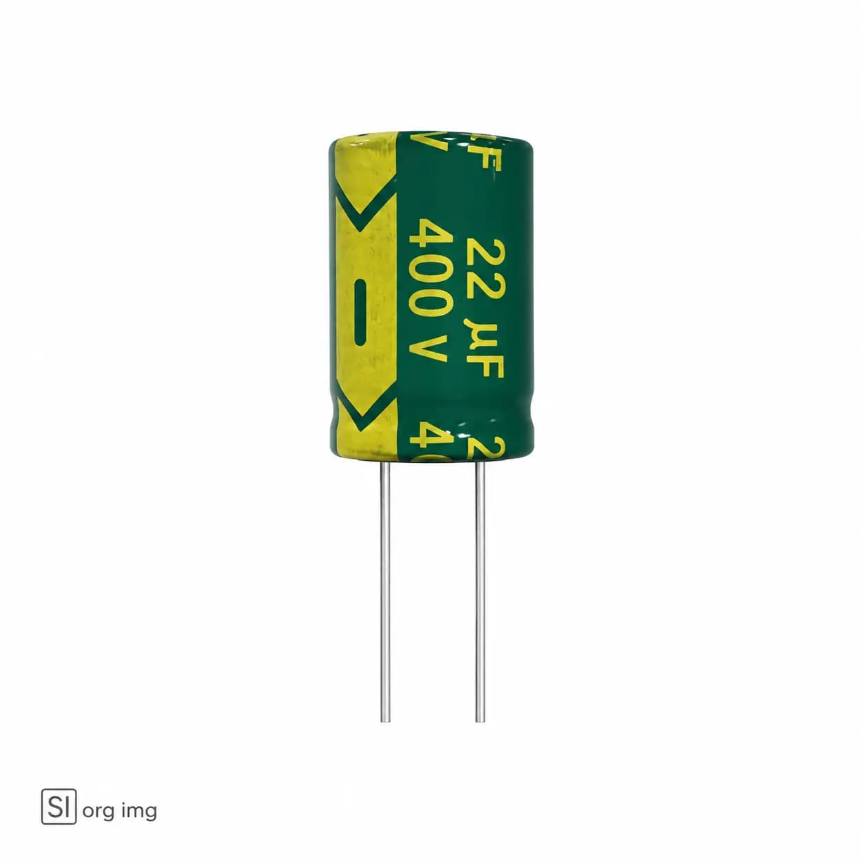 خازن 22 میکروفاراد 400 ولت جیکو سبز (LOW ESR) — تصویر ۴