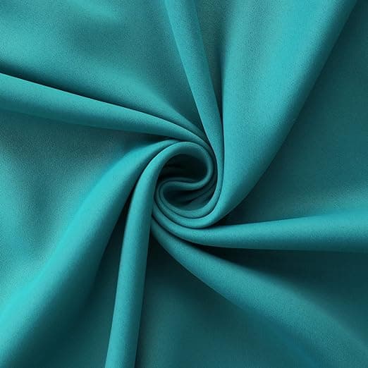 پرده پانچ آماده كتان گارنت رنگ آبی فیروزه ای مجموعه 2عددی — تصویر ۵