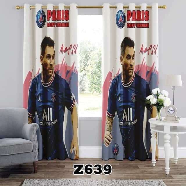 پرده چاپی طرح اسپرت و ورزشی کد Z639 مجموعه 2عددی