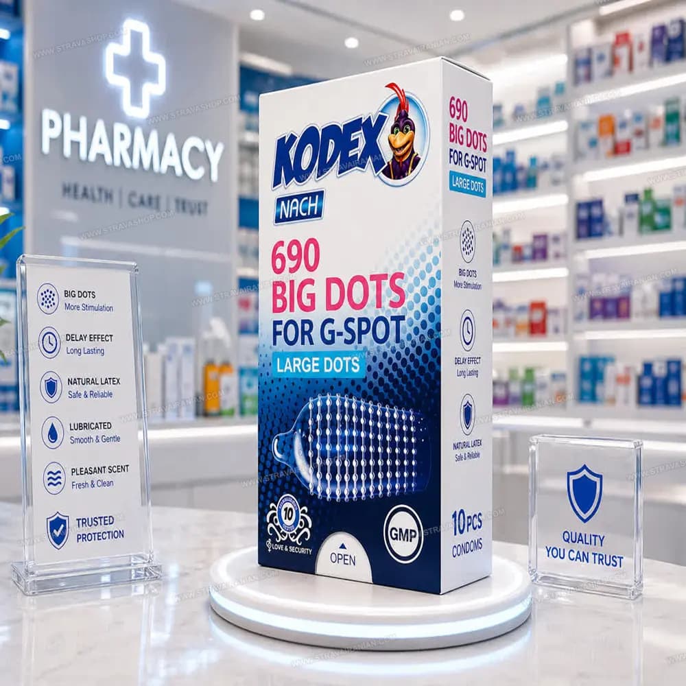 کاندوم خاردار کدکس مدل BIG DOTS بسته 10 عددی با بهترین قیمت + خرید آنلاین — تصویر ۳