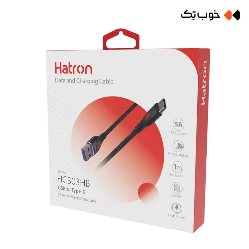 کابل شارژ USB به Type-C هترون مدل HC303HB — تصویر ۵