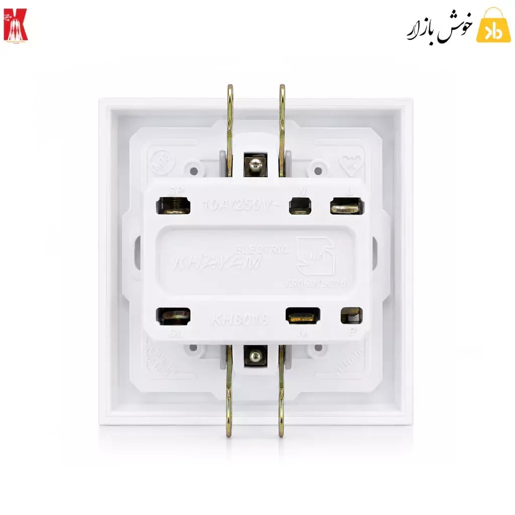 کلید کولر آبی دو قطب چراغ‌دار خیام الکتریک مدل آرام — تصویر ۱۲
