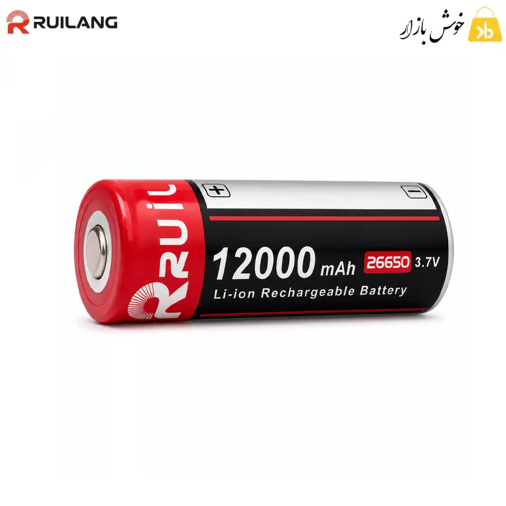 باتری لیتیوم یون شارژی 26650 رویلانگ (RUILANG) 3.7 ولت 12000 میلی‌آمپر — تصویر ۱۰