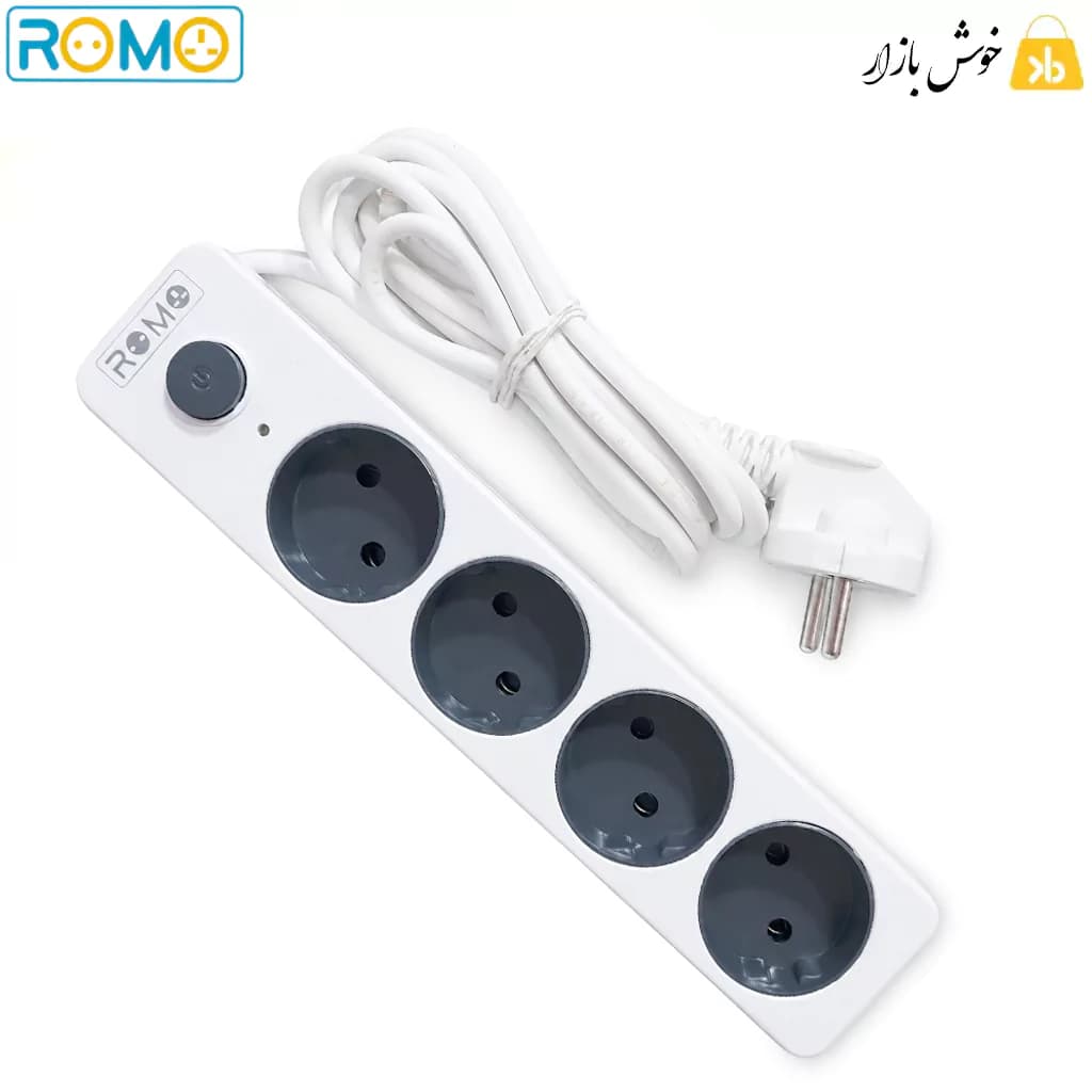 چندراهی برق 4 خانه رومو (Romo) با کابل 2.5 متری — تصویر ۲
