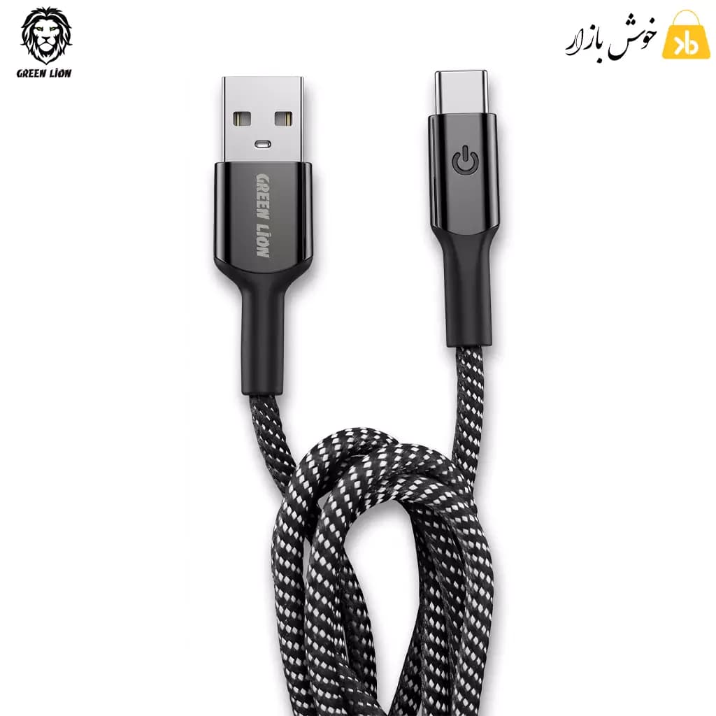 کابل شارژ فست گرین لاین (Green Lion) مدل Braided طول 1 متر (USB-A به USB-C) — تصویر ۶