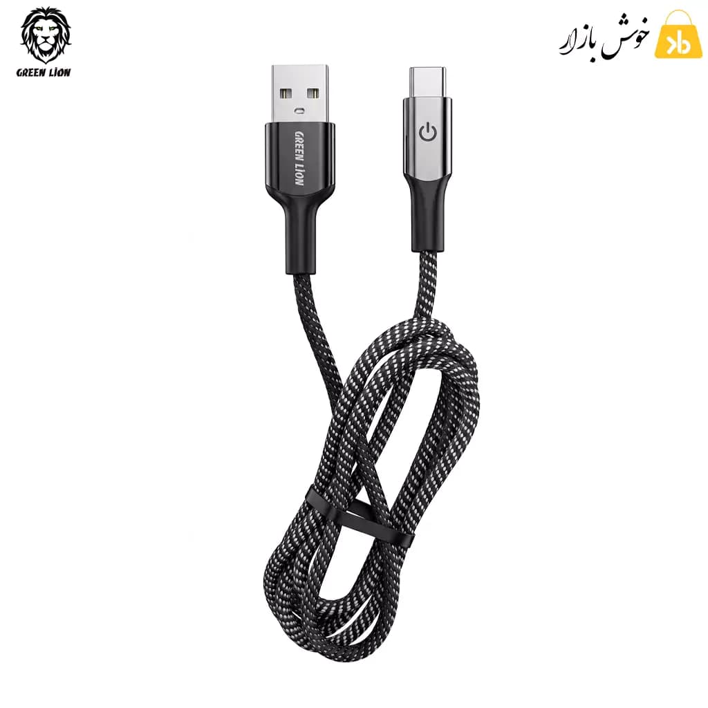 کابل شارژ فست گرین لاین (Green Lion) مدل Braided طول 1 متر (USB-A به USB-C) — تصویر ۴