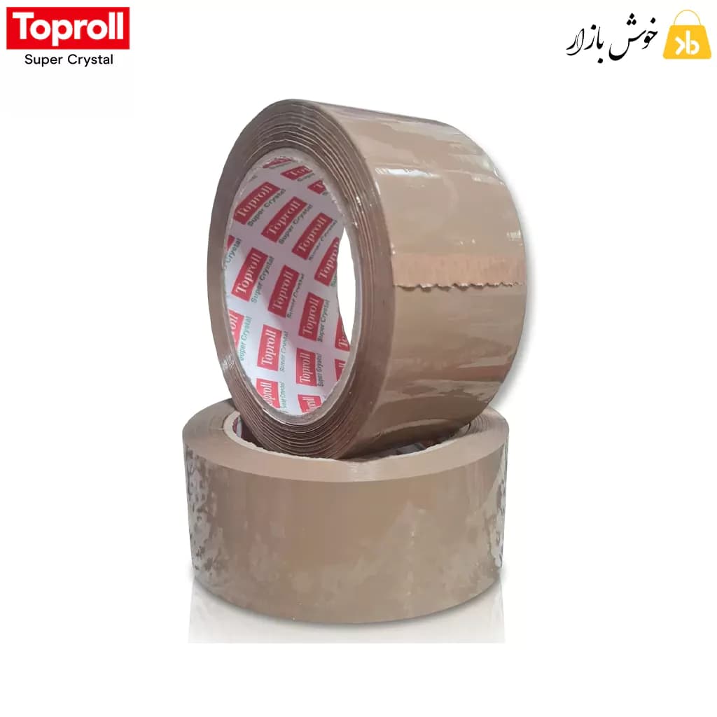 نوار چسب پهن تاپ رول (Toproll) قهوه‌ای نیمه‌شفاف 90 یارد — تصویر ۴