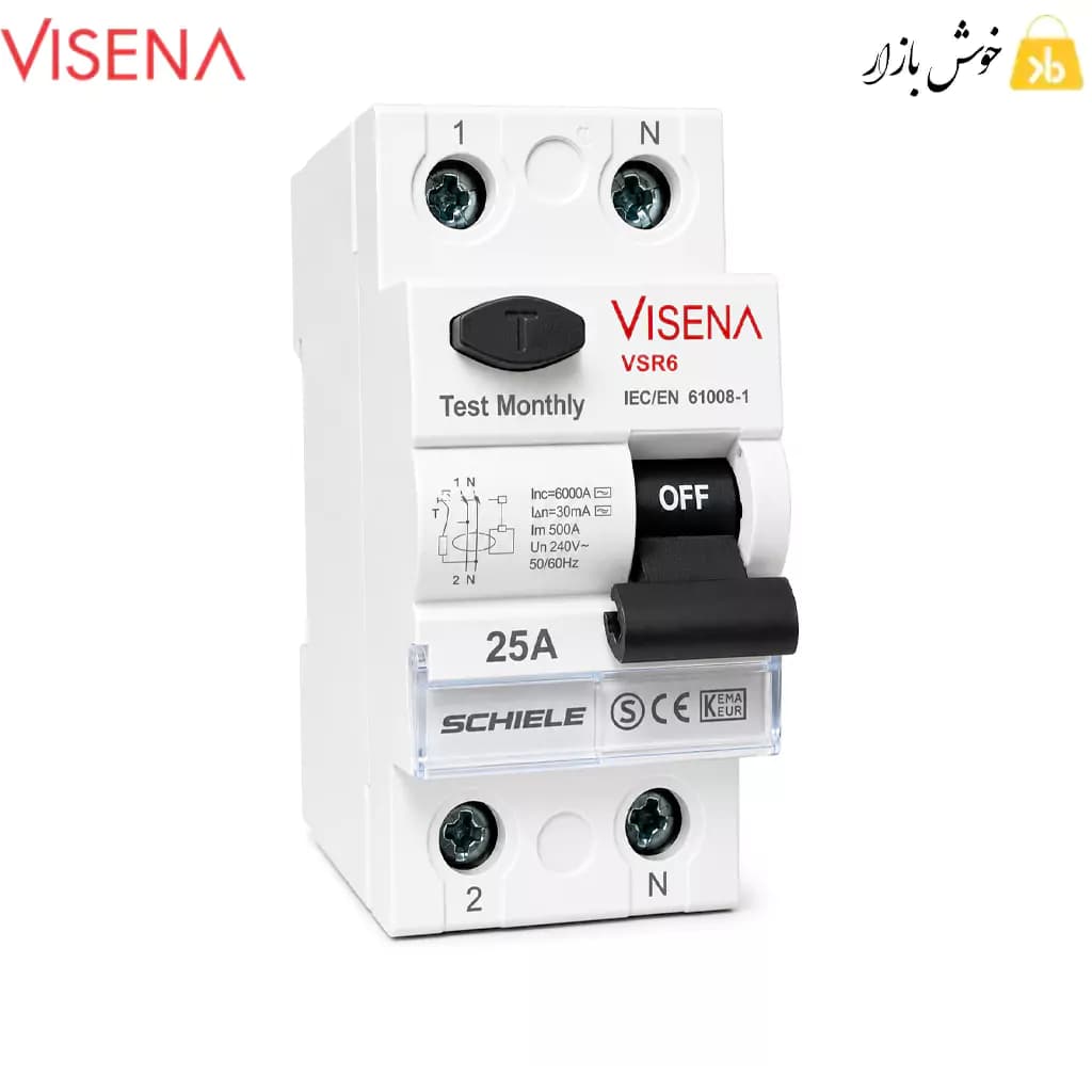 کلید محافظ جان ویسنا (VISENA) 25 آمپر (2 پل) — تصویر ۹