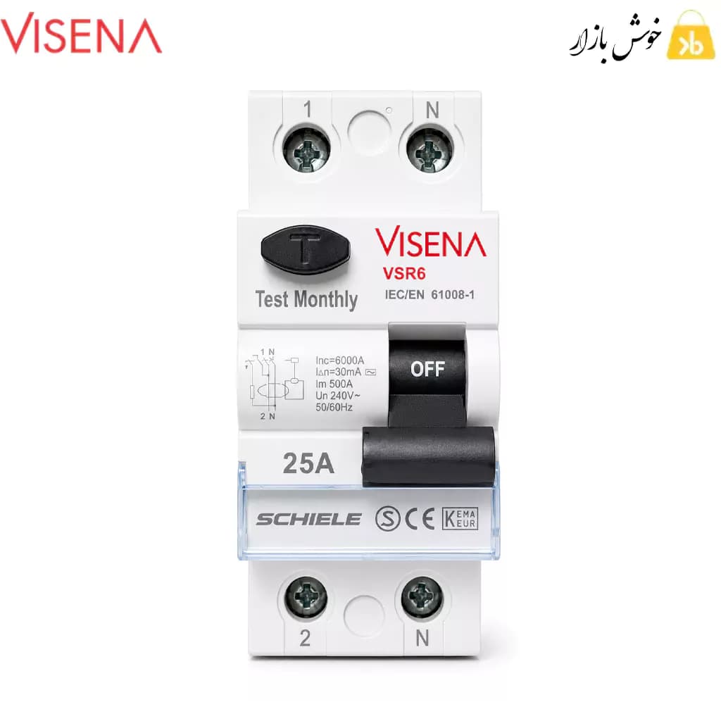 کلید محافظ جان ویسنا (VISENA) 25 آمپر (2 پل) — تصویر ۲